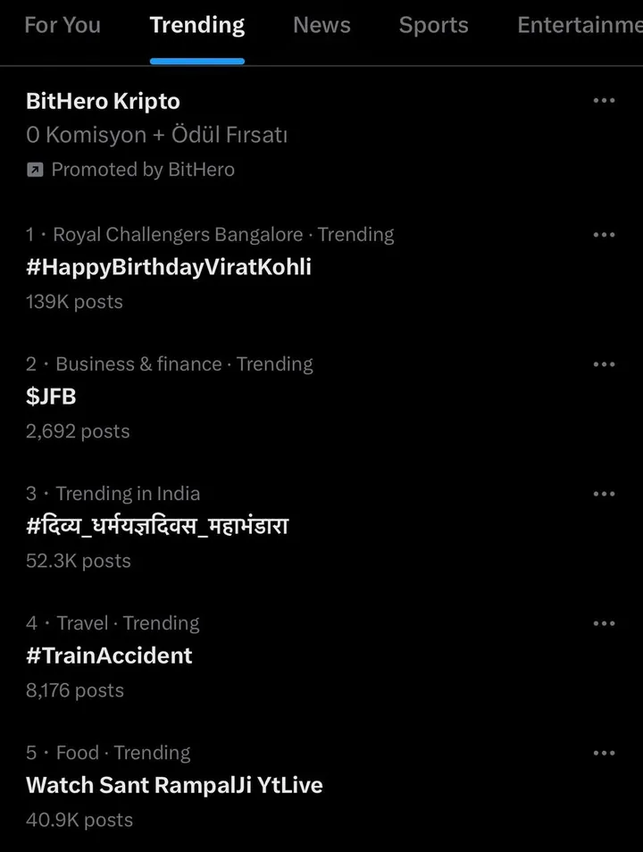 $JFB trending in India