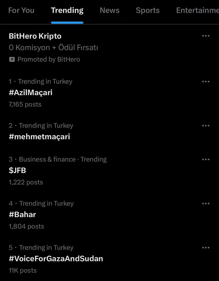 $JFB trending in Turkey